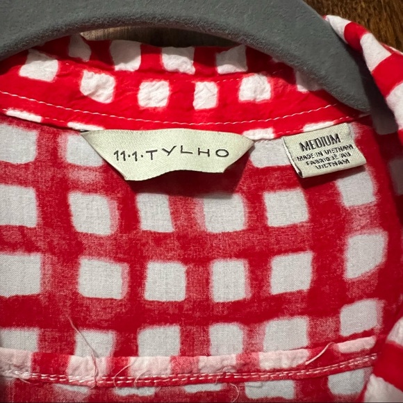 Anthropologie Red/white gingham tunic Medium - Picture 3 of 6